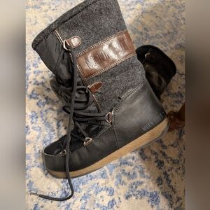 MoonBoots "The Original" Size 8.5 Black/Brown/Dark Grey